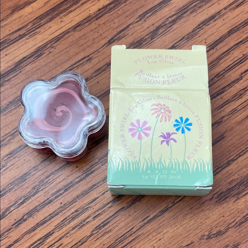 Vintage Avon Flower Swirl Lip Gloss - Pink